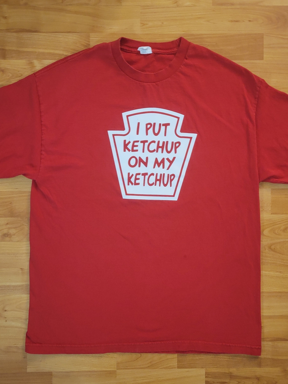 Vintage Y2K Alstyle Ketchup Lovers Red T-Shirt, I put Ketchup On My Ketchup, XL